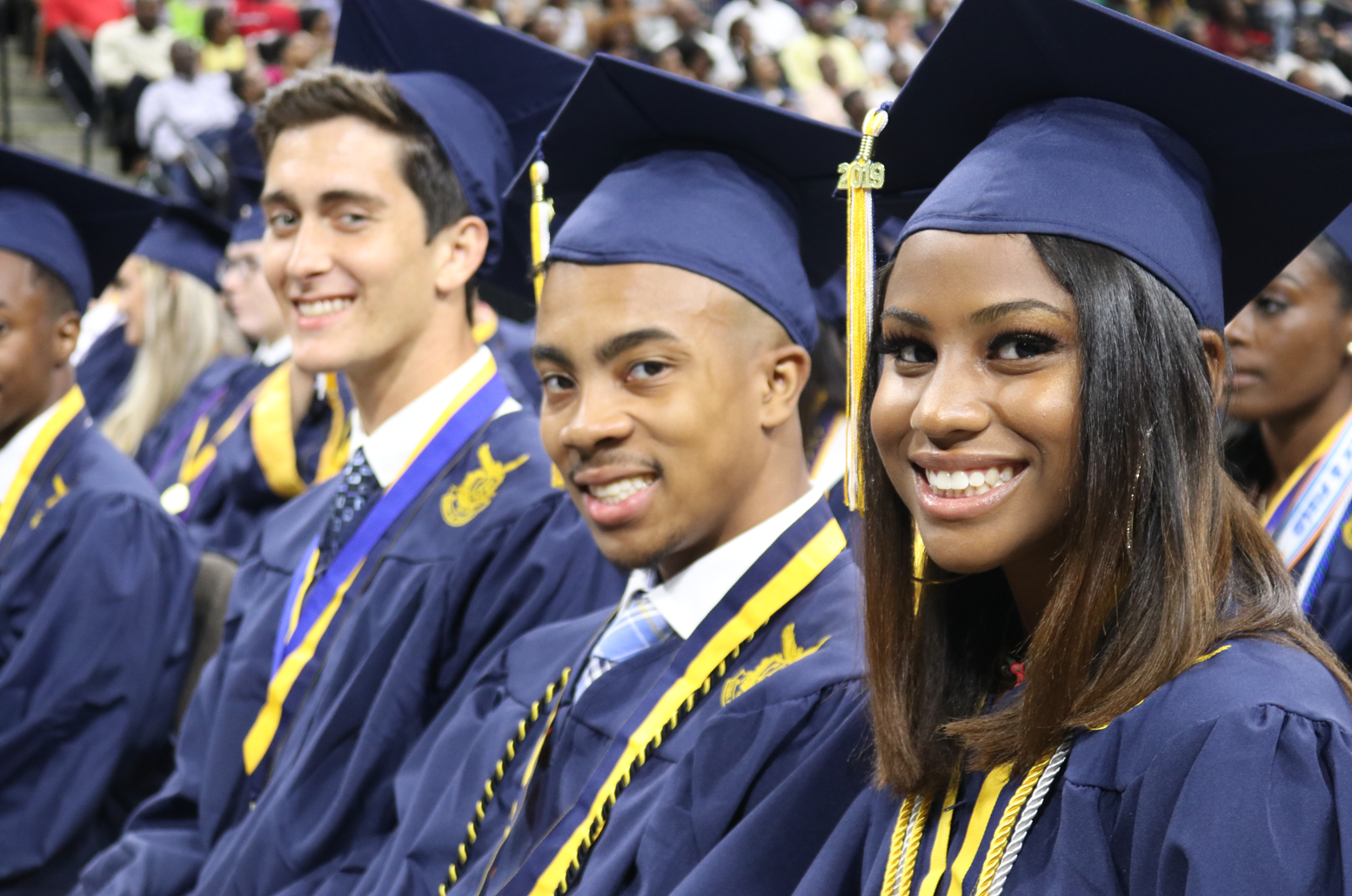 Students in graduation ceremony