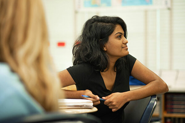 Student paying attention