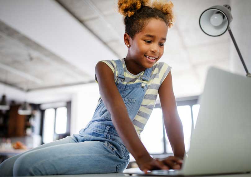 Student in computer