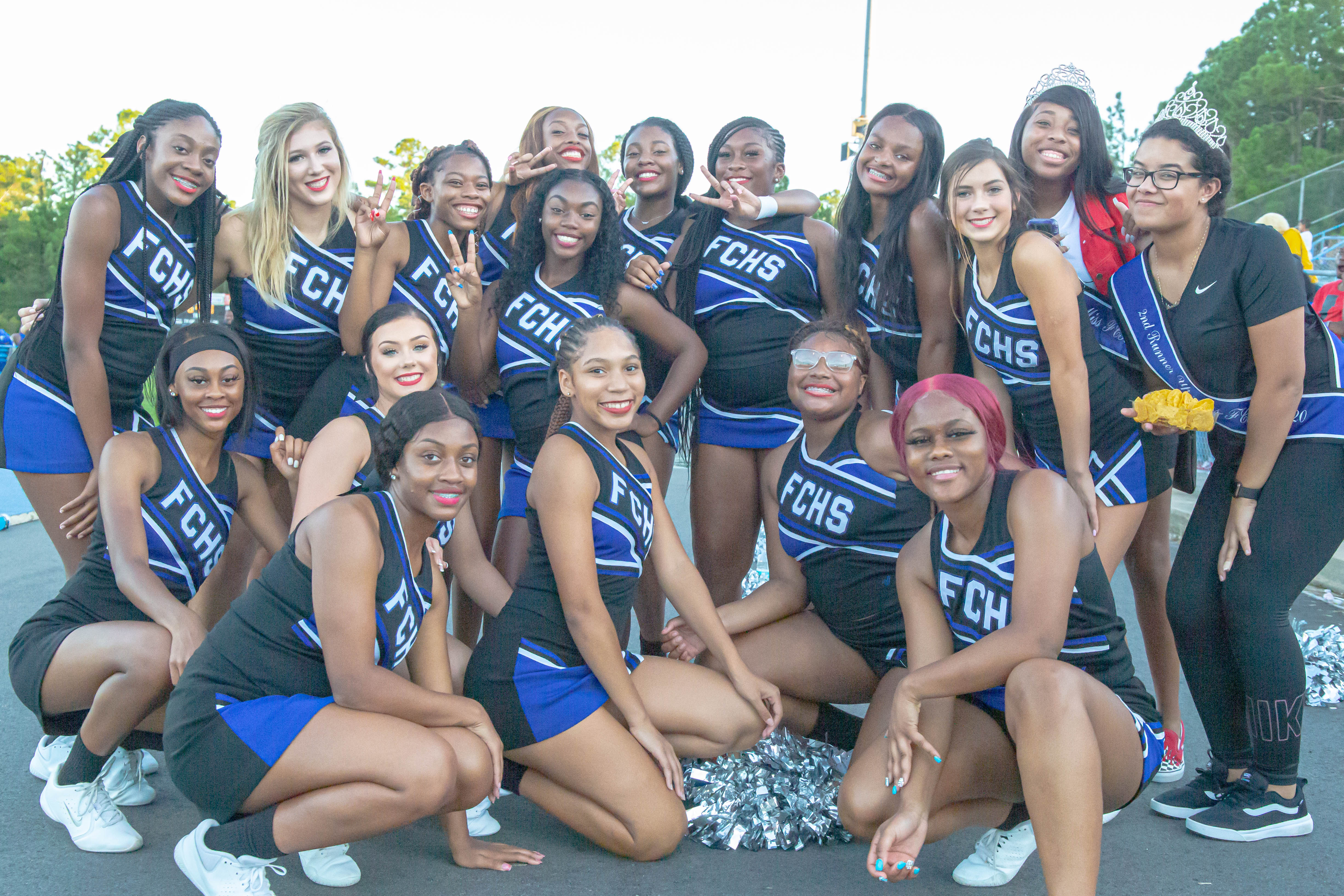 First Coast High School cheerleading squad team photo