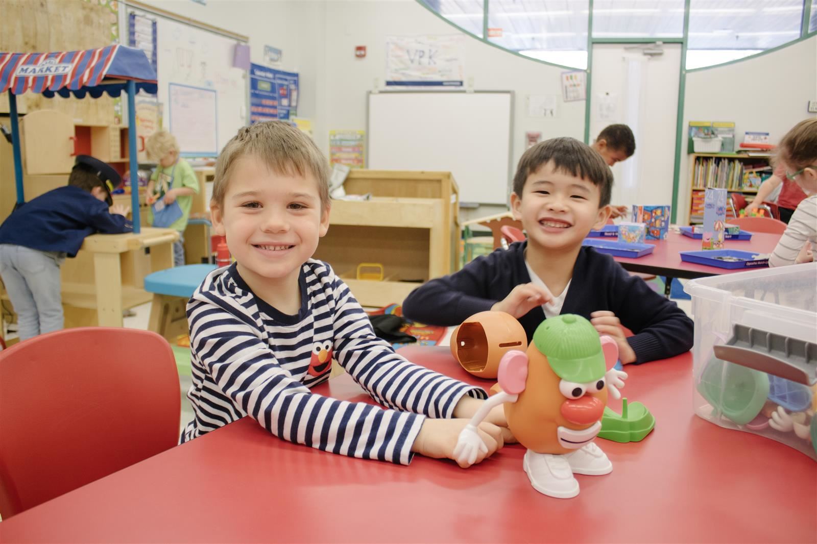 Student with a toy