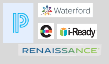 Waterford WACS; iReady; Renaissance/Star; Edmentum Exact Path logos