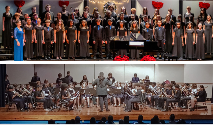 School's band and chorus