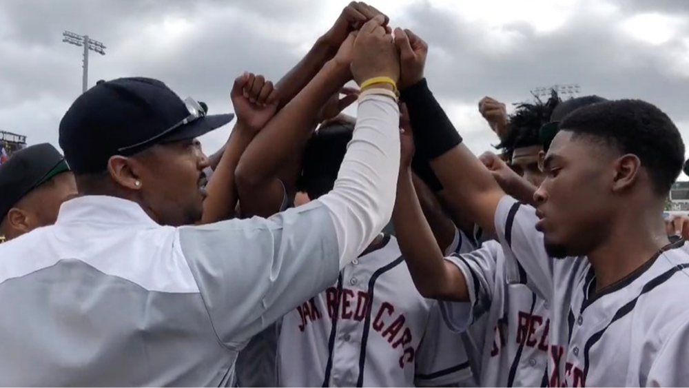Raines and Ribault High School baseball students faceoff in baseball game