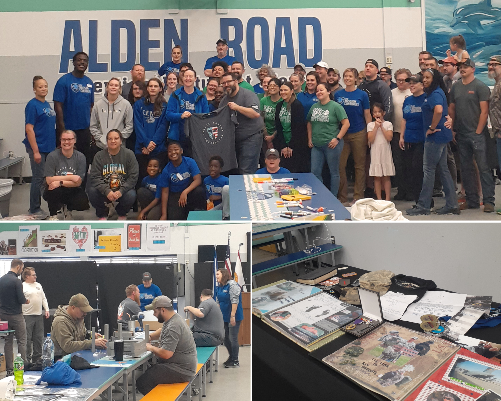 Service Project at Alden Road ESC with The Mission Continues volunteers