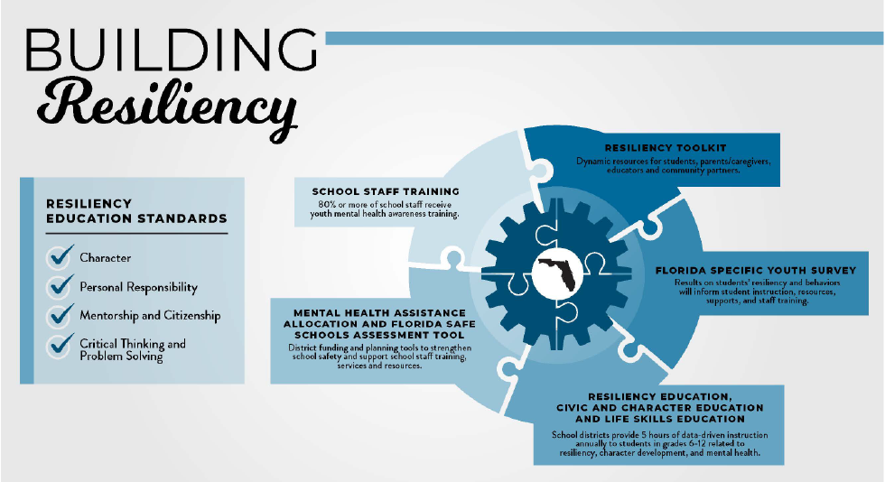 Building Resiliency Infographic showing standards and ways it is implemented