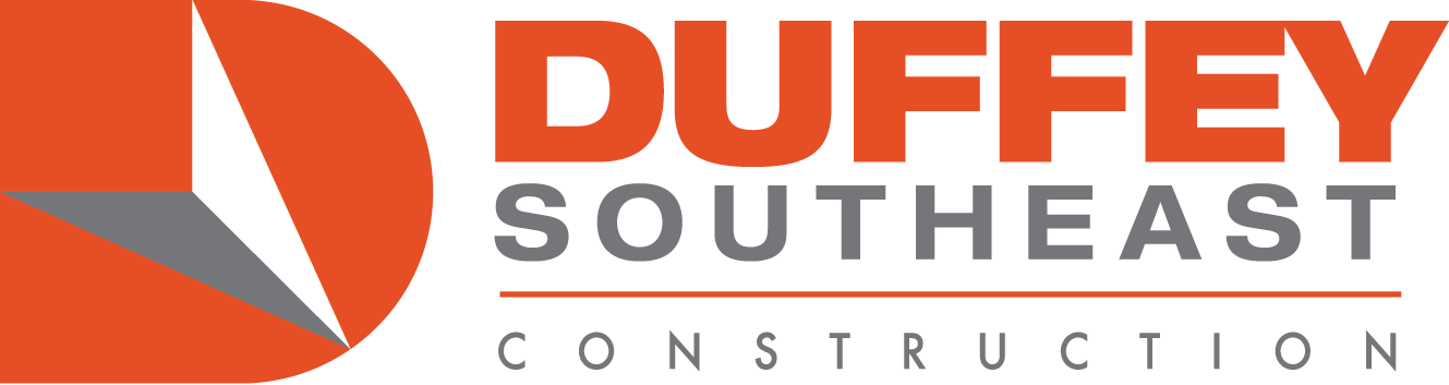 A orange and grey logo for Duffey Southeast Construction company