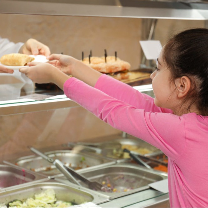 Student getting lunch
