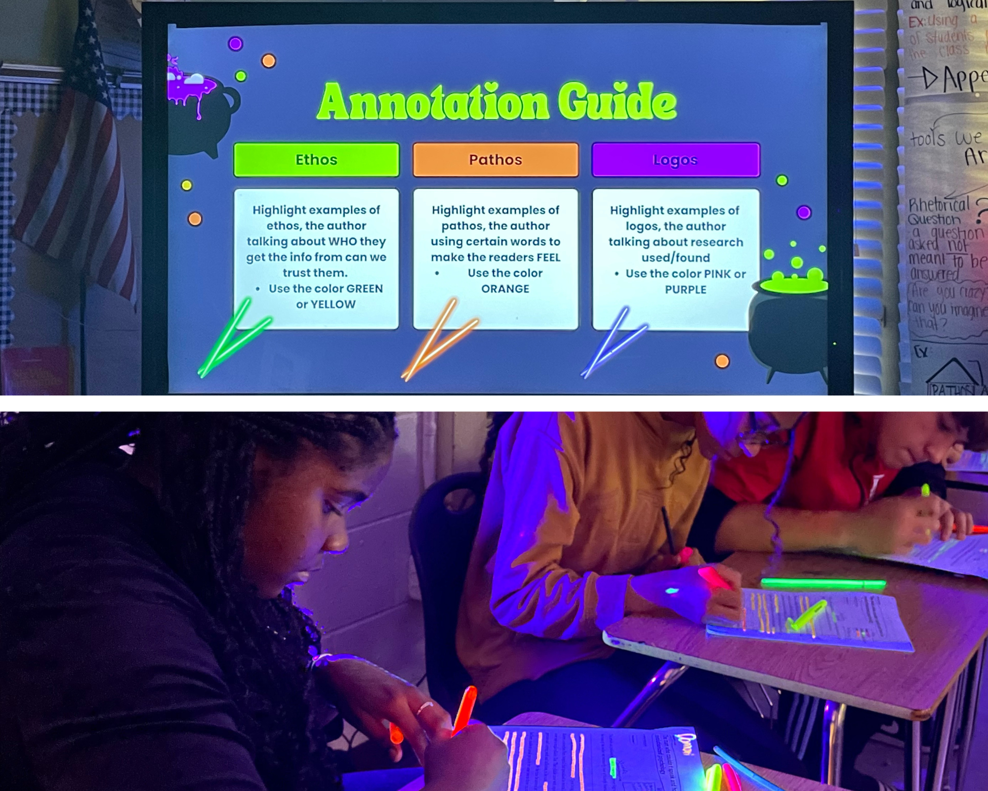 nnotation Activity in teacher Jade Menendez's class