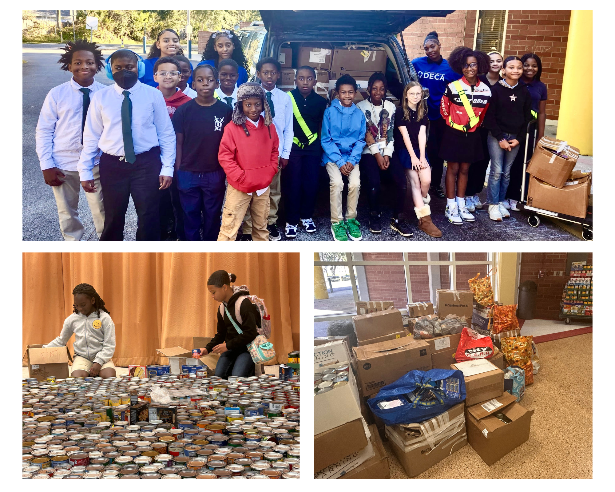 Gregory Drive Elementary students in Canned Food Drive