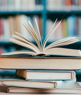 Book lying flat with pages open