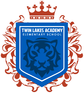 Logo features a blue shield with a tiger's head, set against a black background with a red and white floral design.