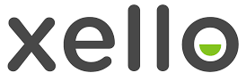 Black and white logo for Xello with a green circle around the letter "o" on a white background.