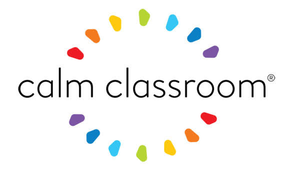 Logo for "Calm Classroom" with colorful circle of dots in various colors around the text.