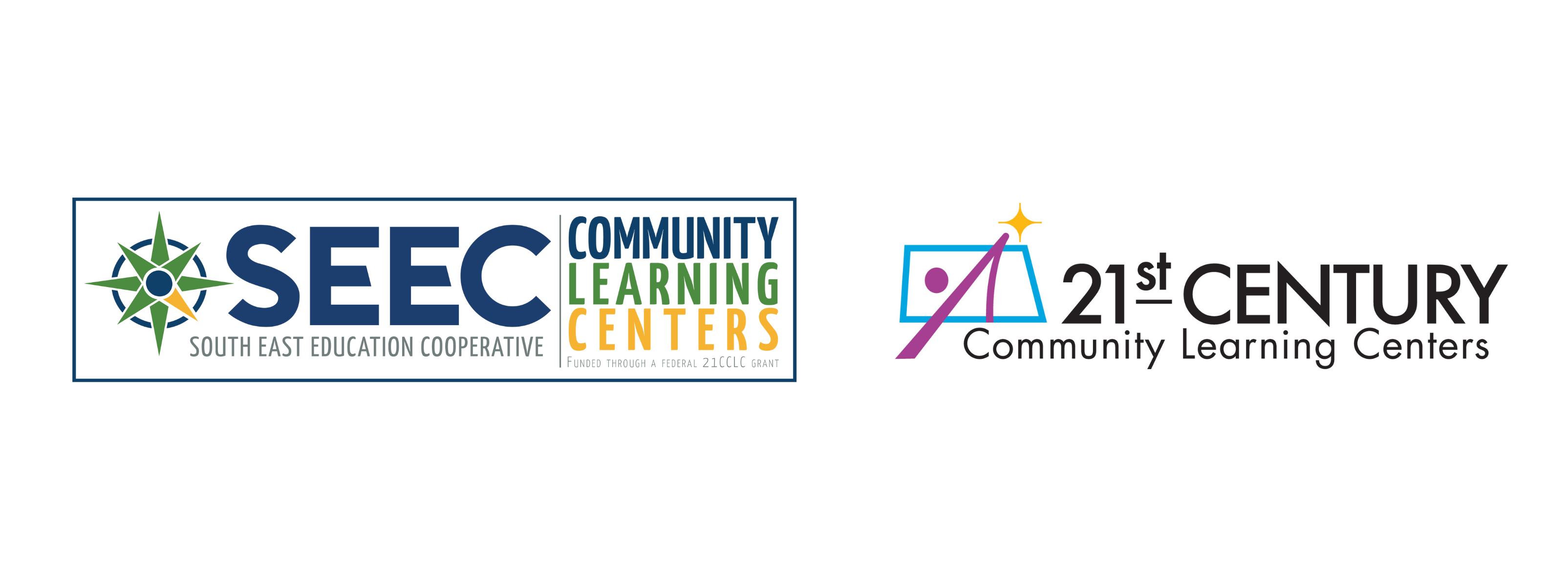 south east education cooperative community learning centers funded through a federal 21cclc grant and 21st century community learning centers logos
