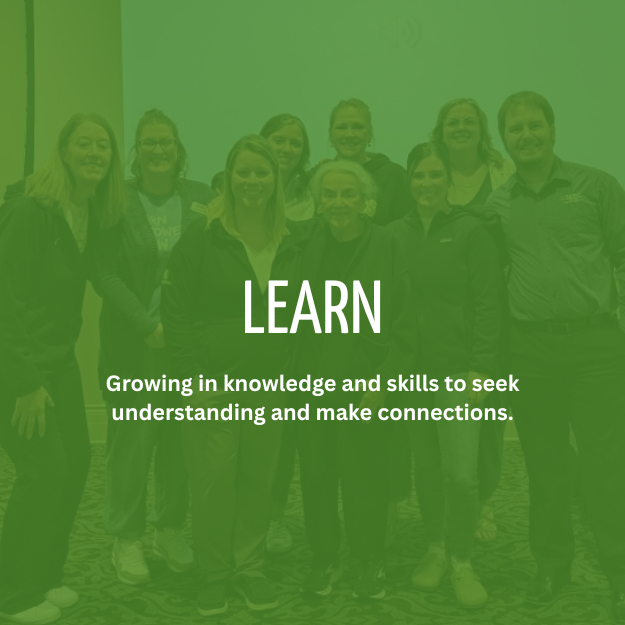 learn: growing in knowledge and skills to seek understanding and make connections