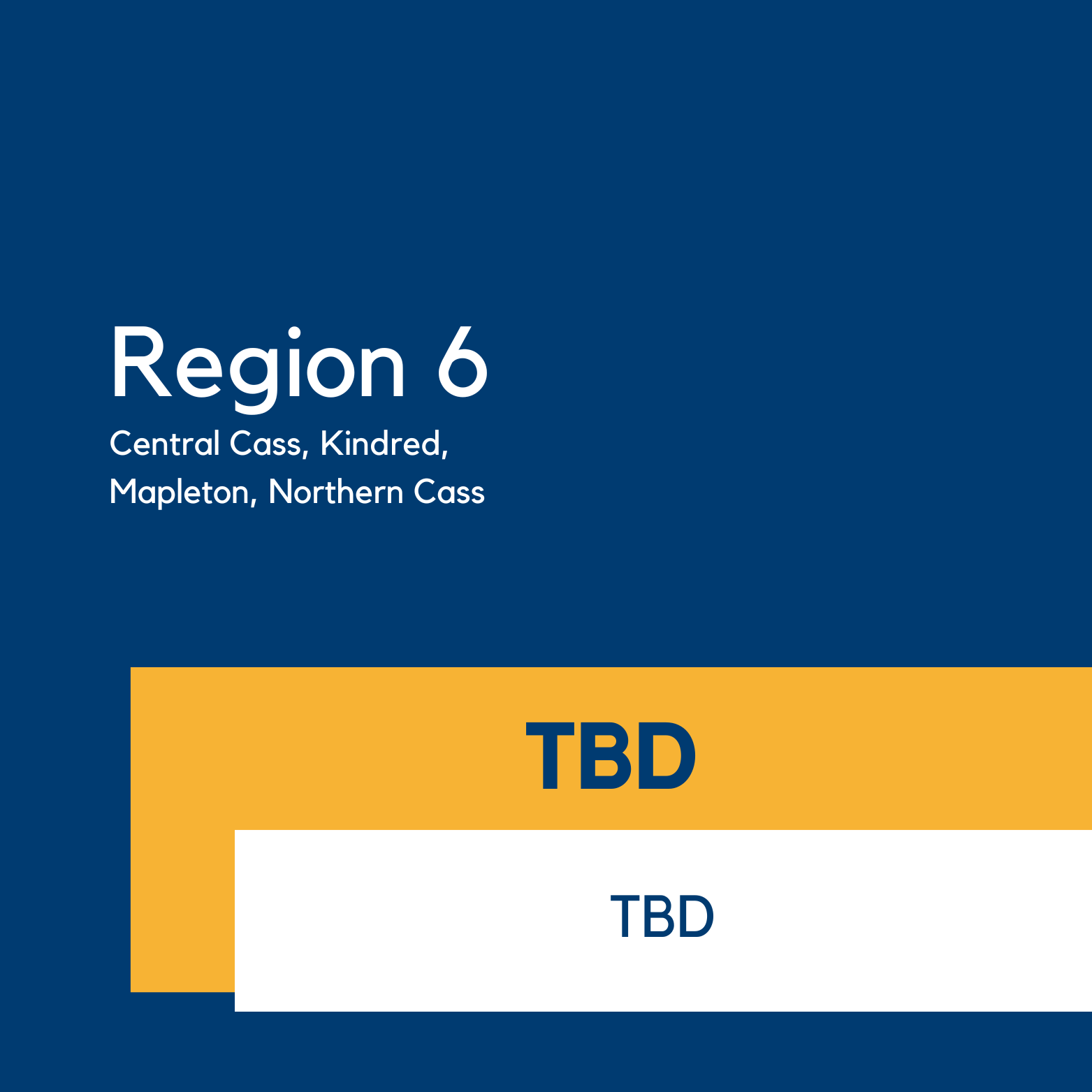 Region 6 (Central Cass, Kindred, Mapleton, Northern Cass), TBD