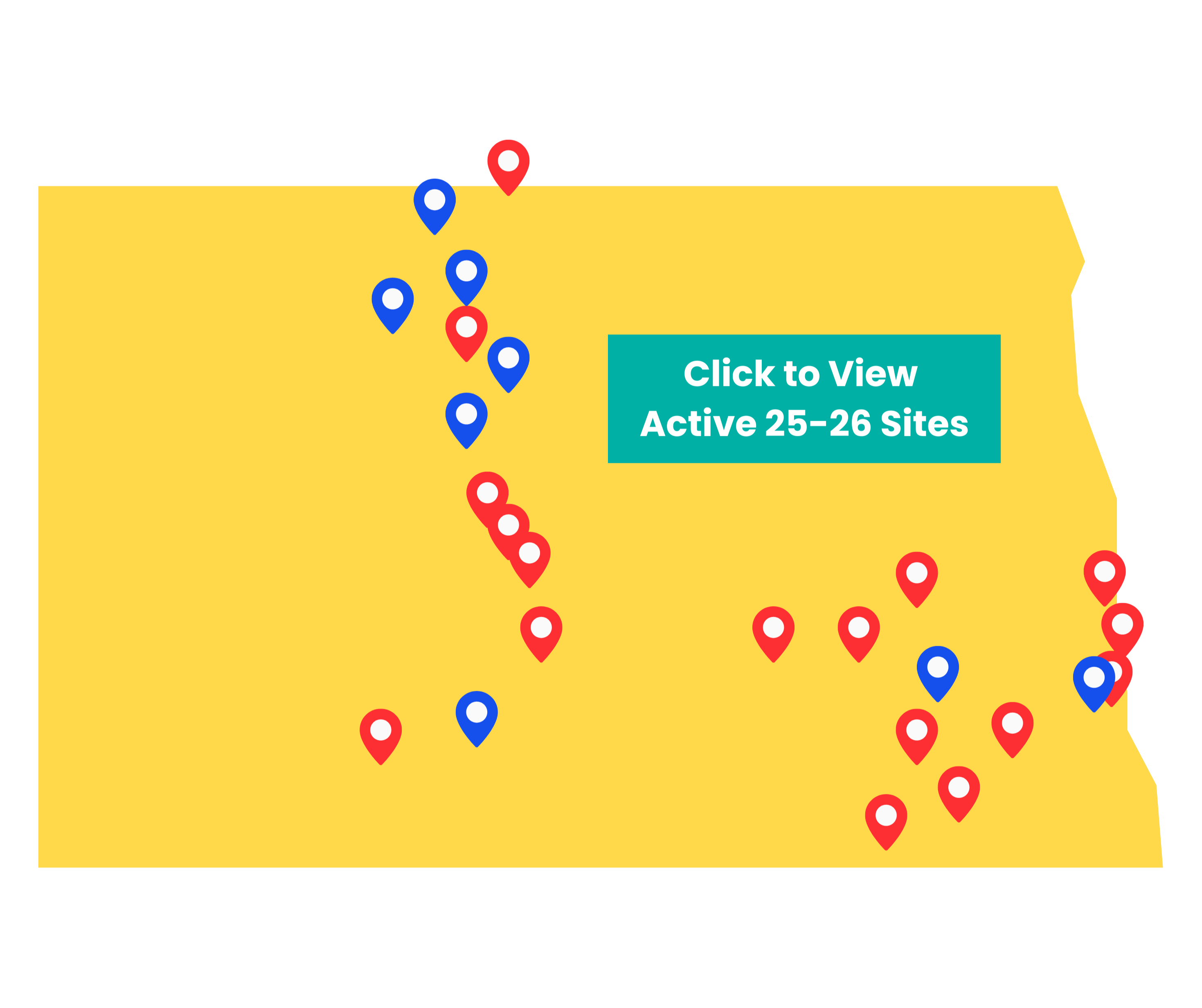 map of north dakota americorps tutoring sites - click to view full map