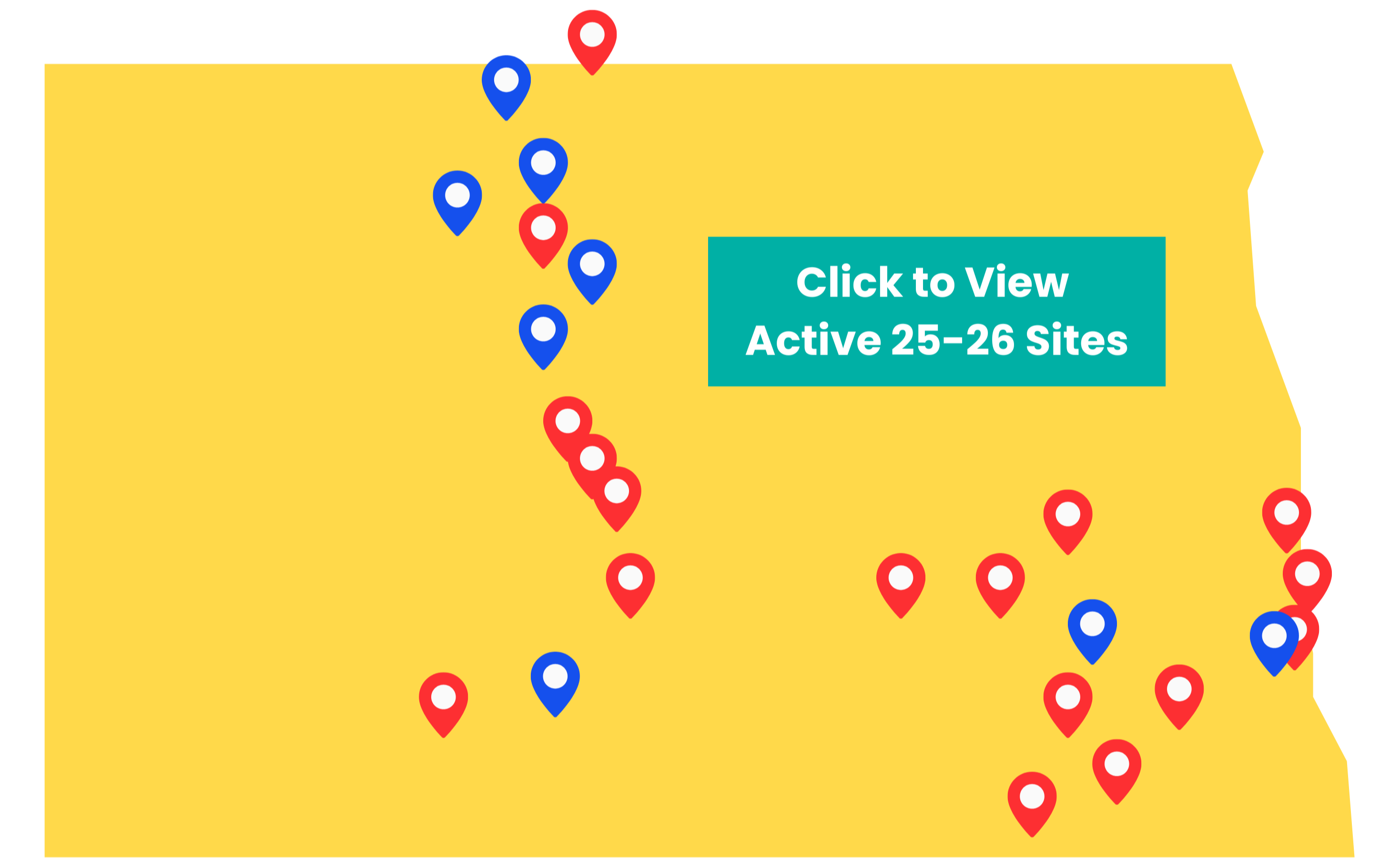map of north dakota americorps tutoring sites - click to view full map