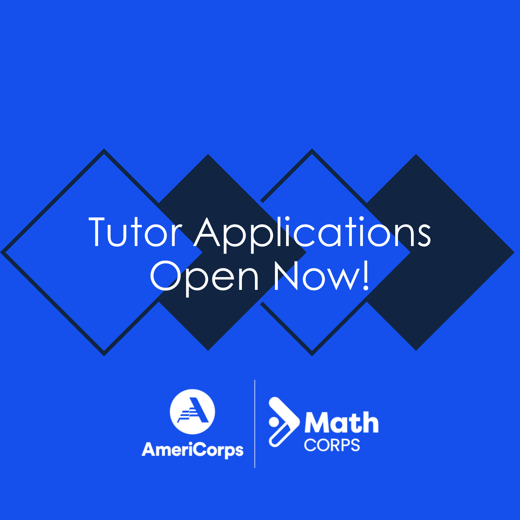 tutor applications open now for math corps