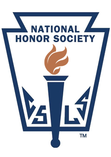 National Honor Society - the logo is a torch with a flame at the top