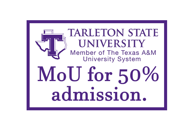 Tarleton State University MoU for 50% graduation admission