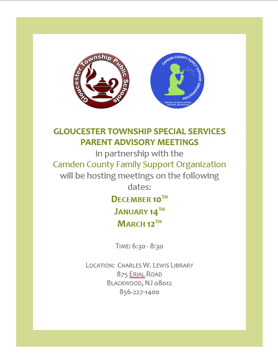 Gloucester Township Special Services Parent Advisory Meetings