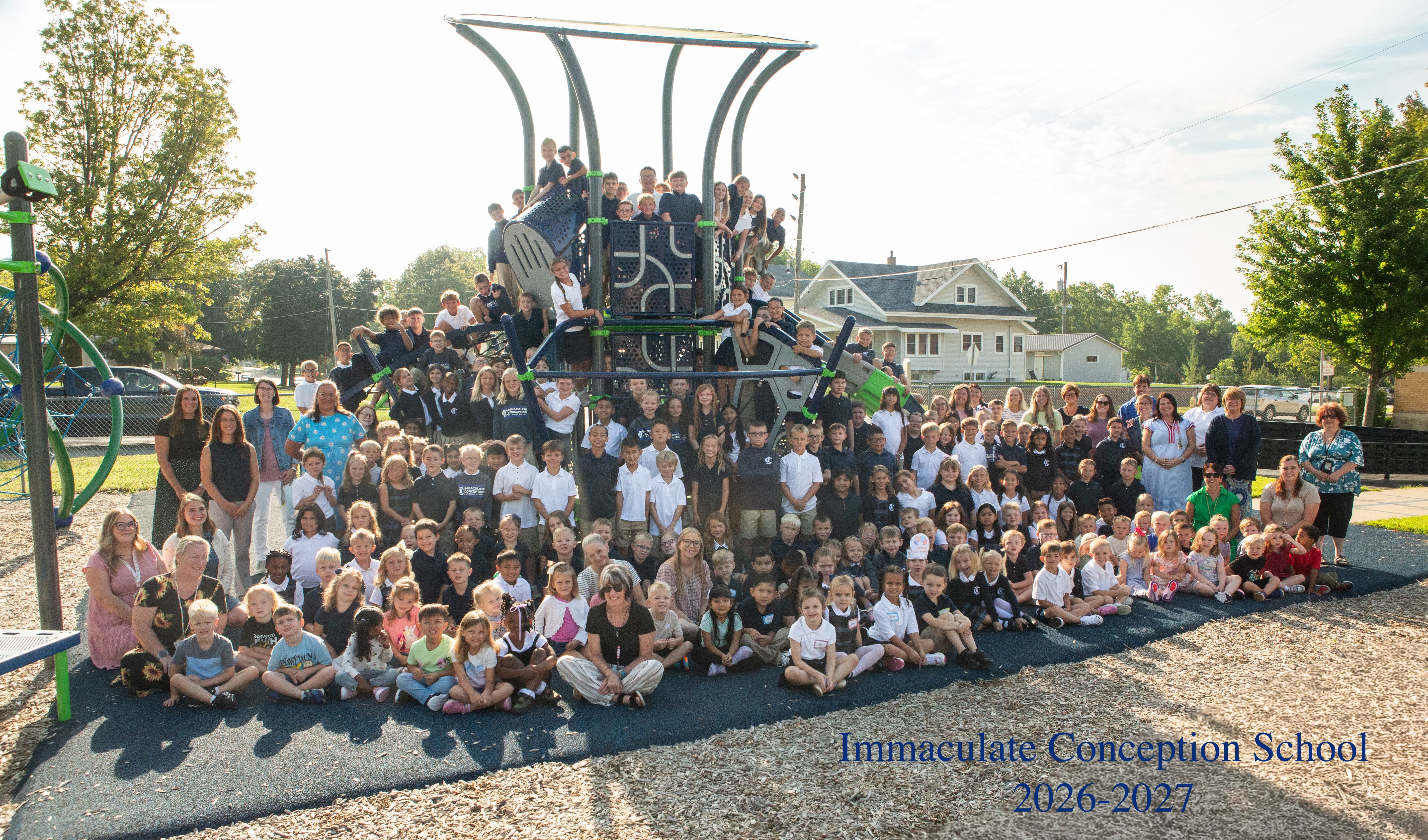 whole school picture on playground