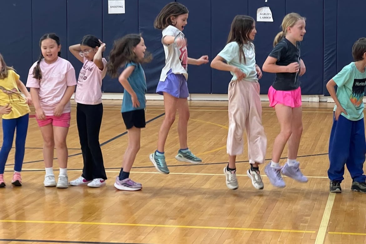kes 3rd graders in physical education class
