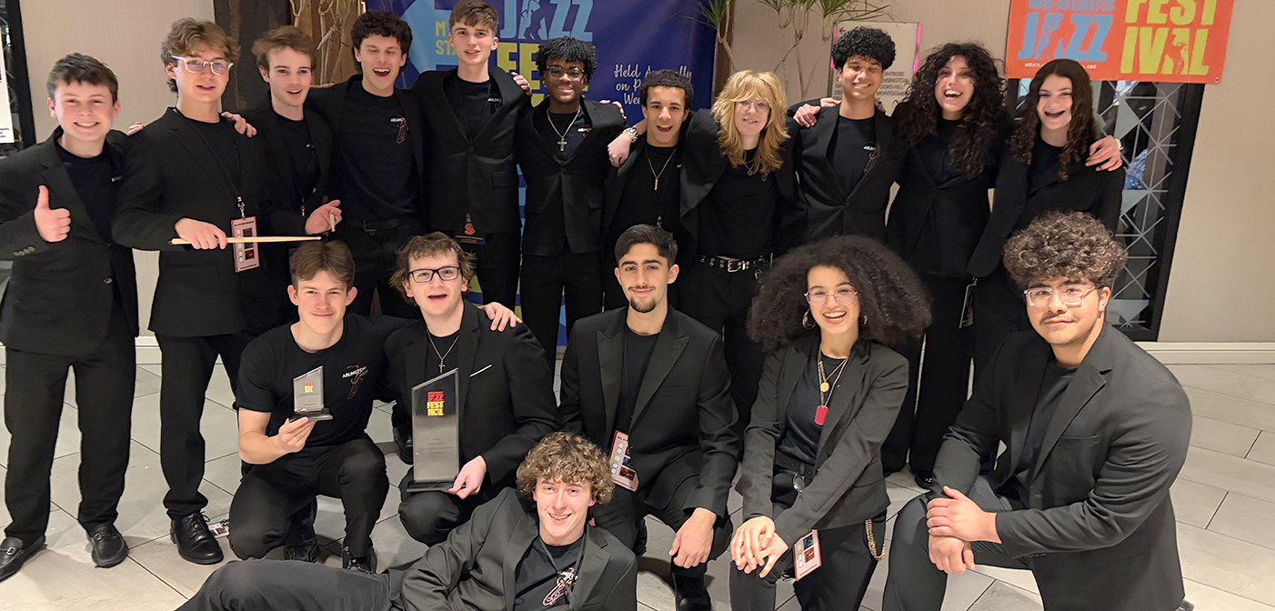 The Arlington High School Jazz Machine with their Mid-Atlantic Jazz Festival Silver Award