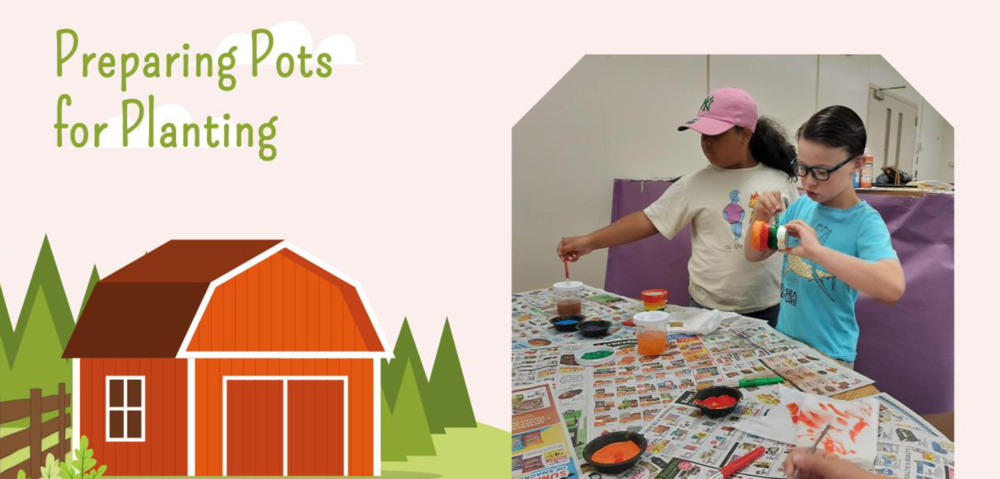Preparing pots for planting