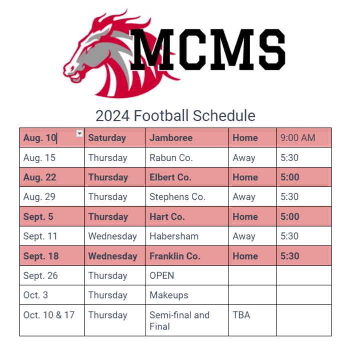 football schedule