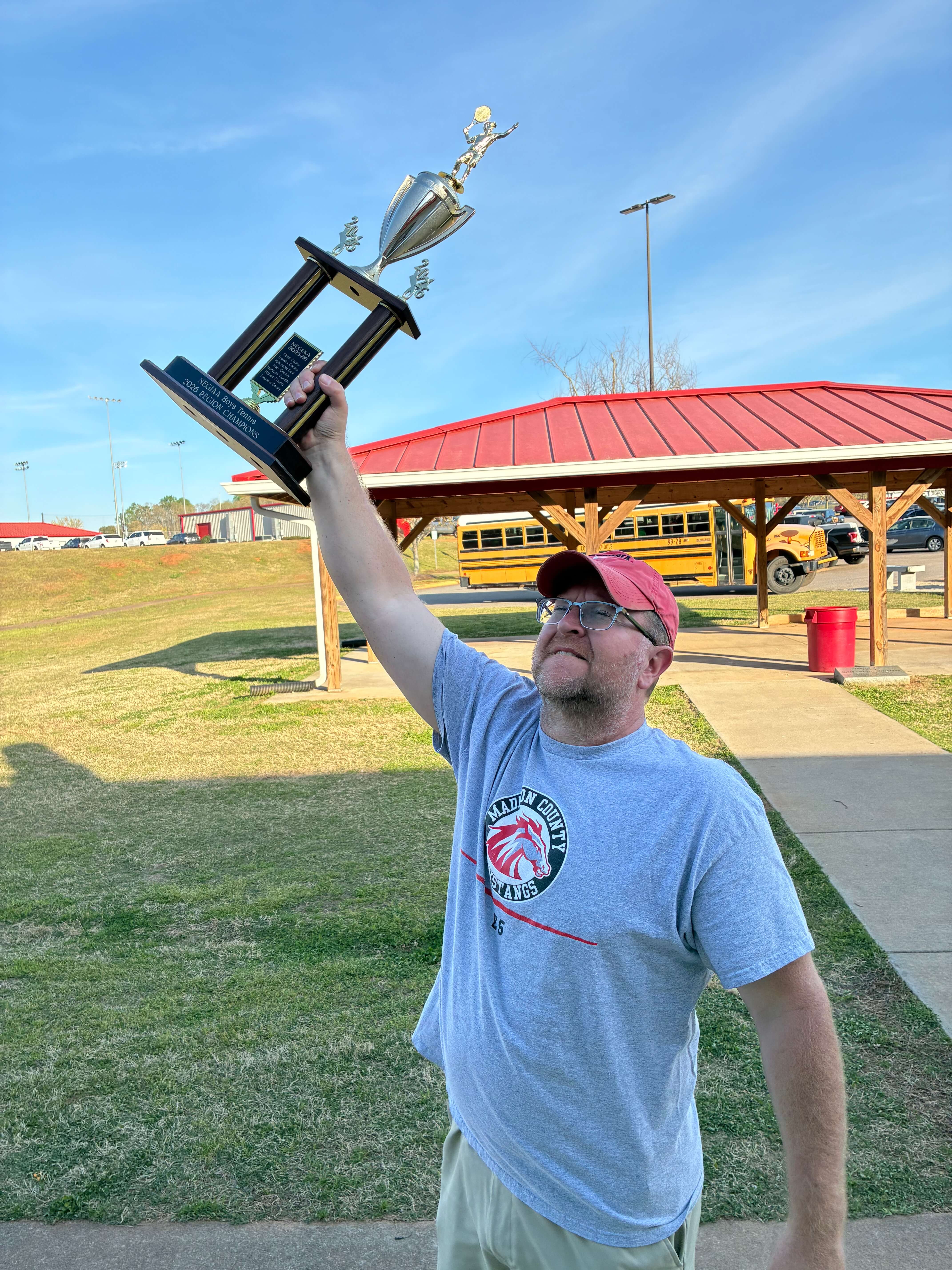Coach Waller with Trophy