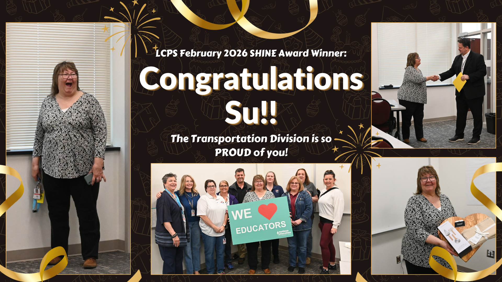 Image of Su congratulating her for winning the SHINE award