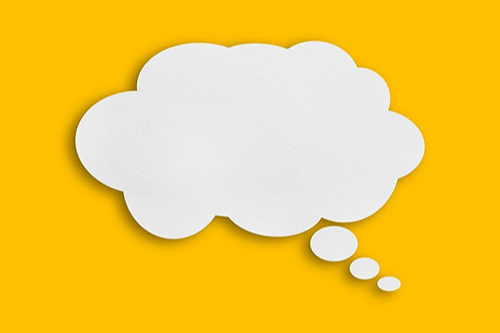 Speech bubble with yellow background