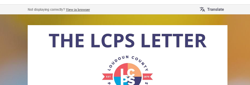 Screenshot of the LCPS Newsletter header