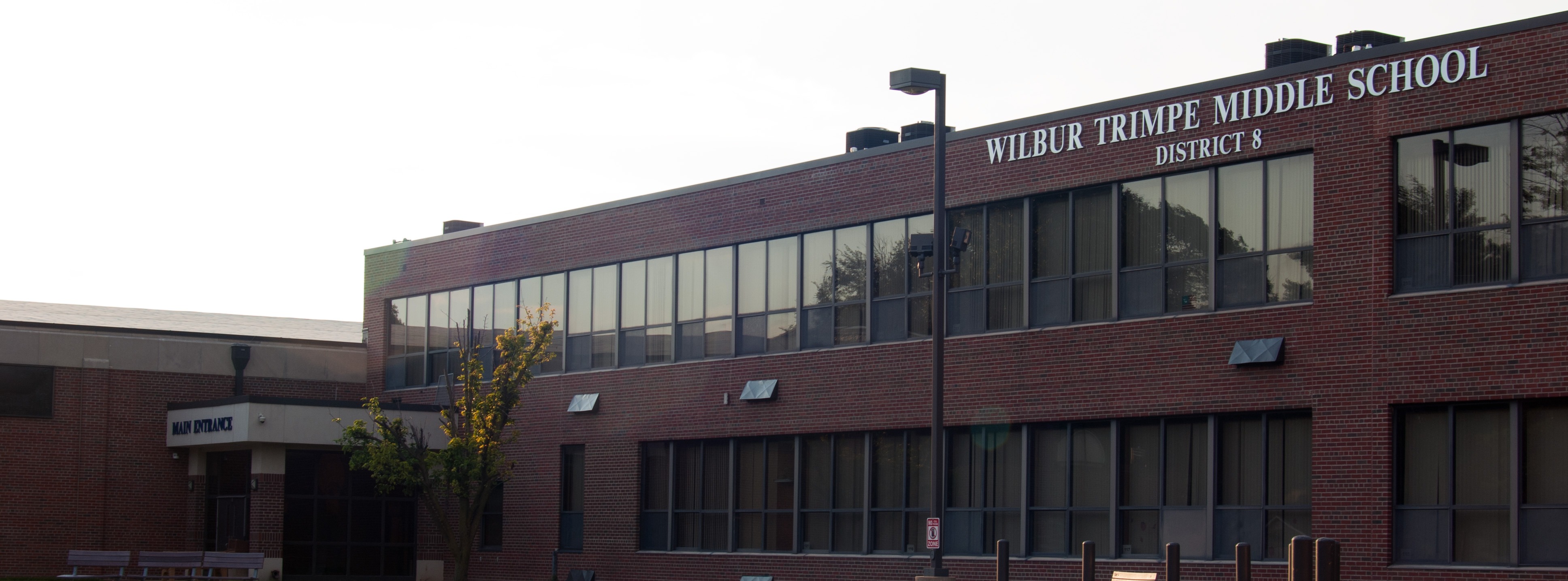 Exterior shot of Wilbur Trimpe Middle School