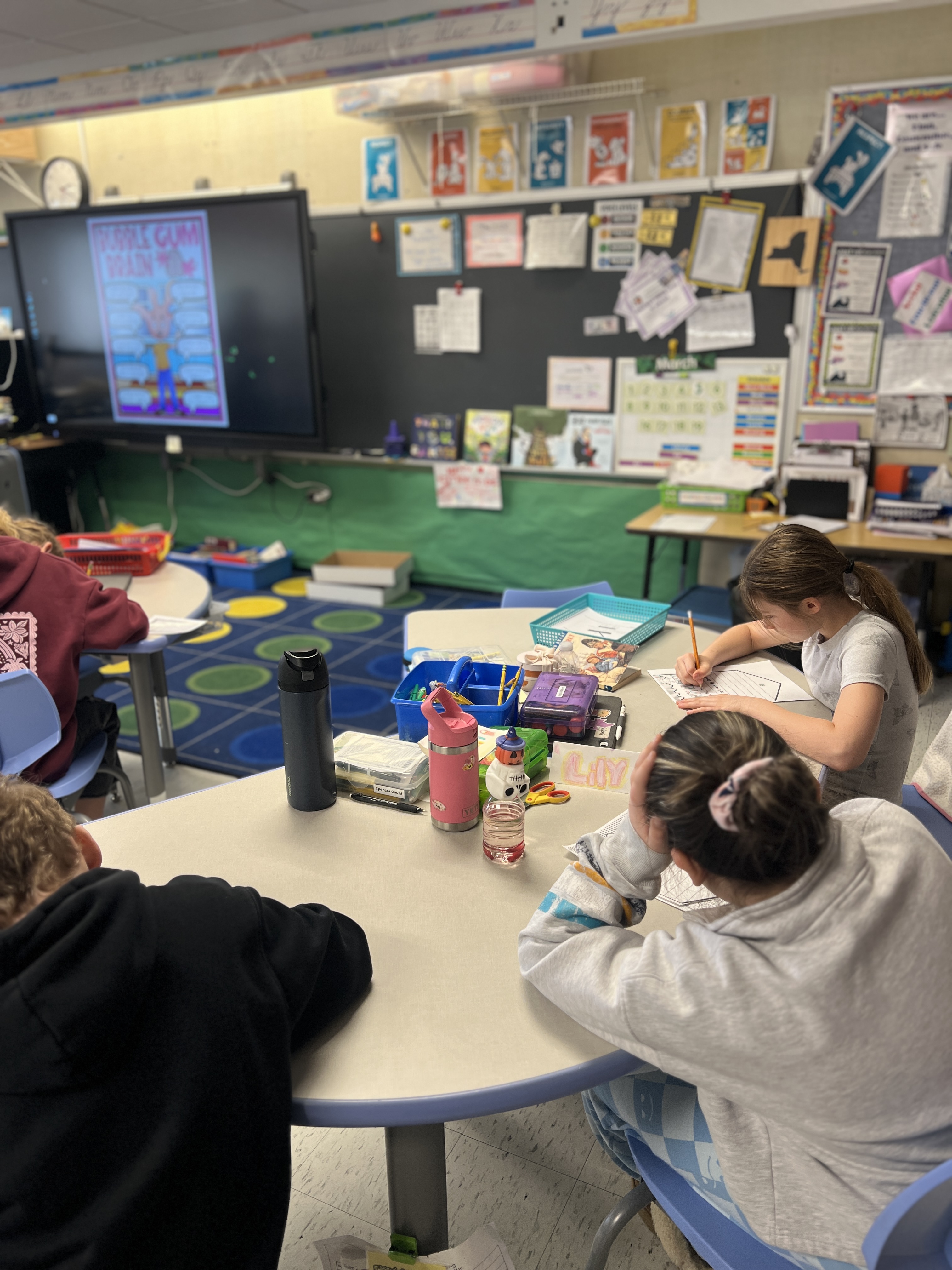 students learning in class