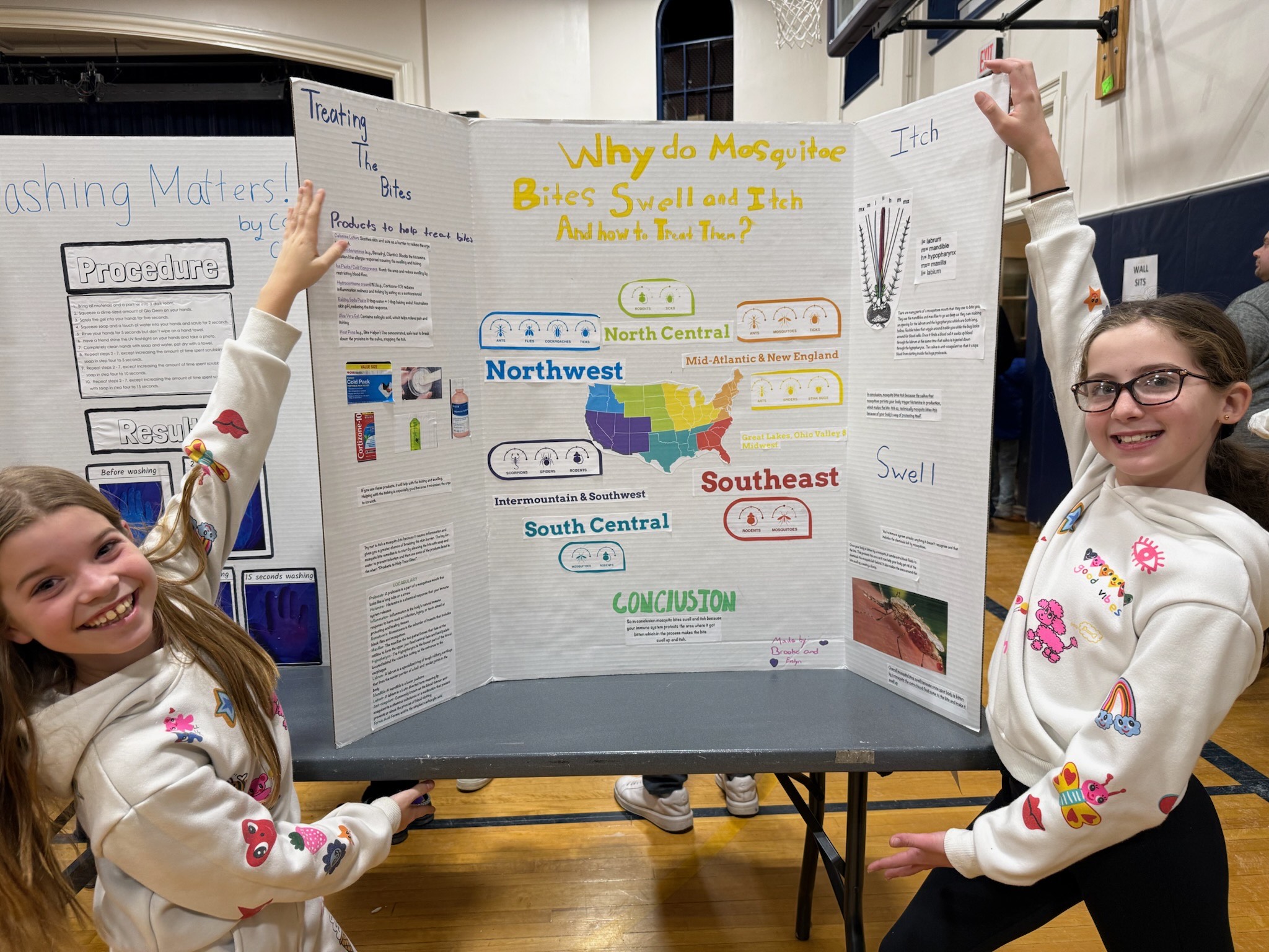 students in front of poster