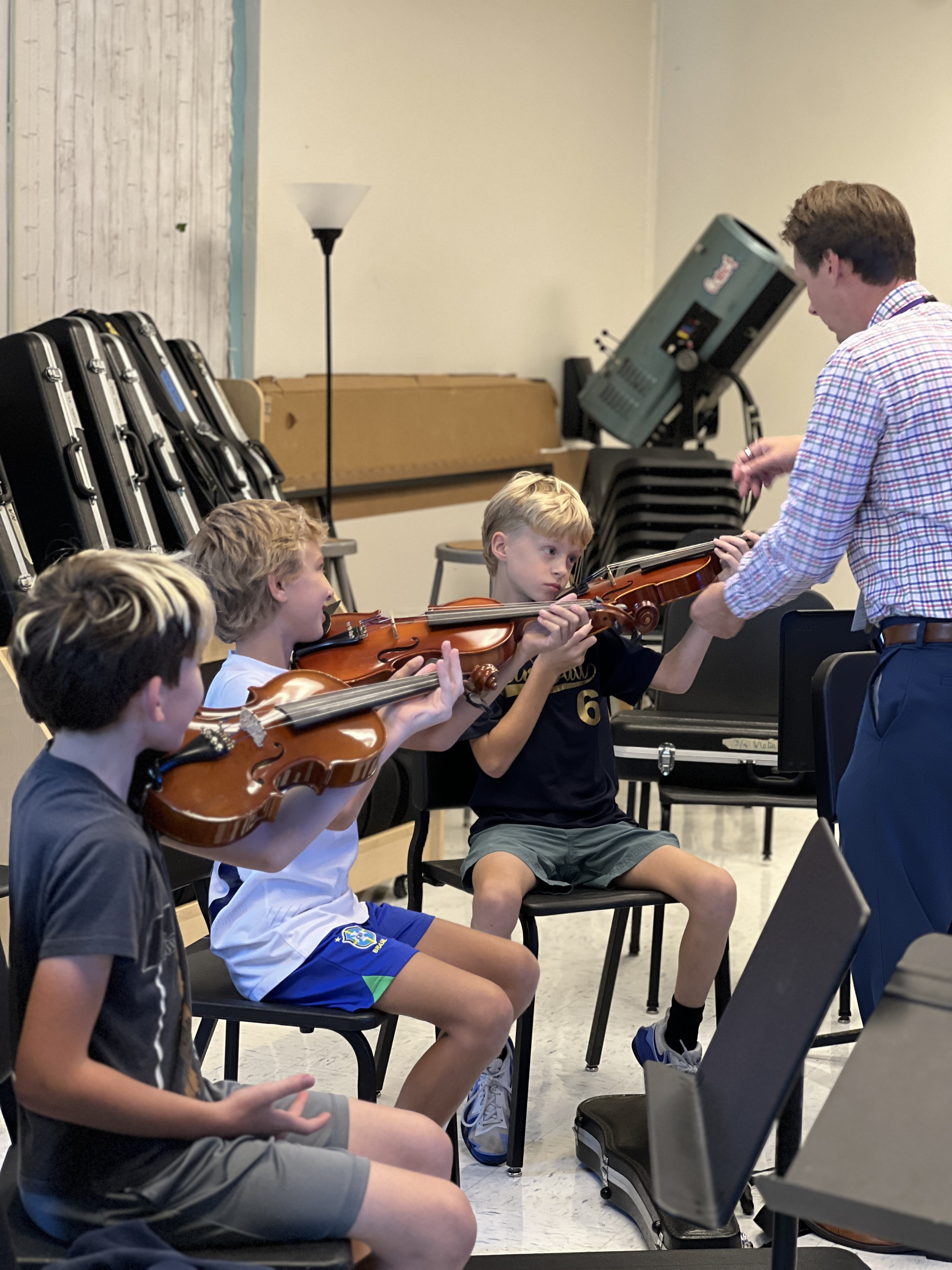 students playing music