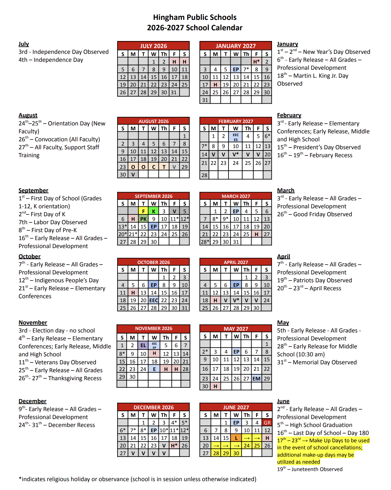 26-27 Calendar