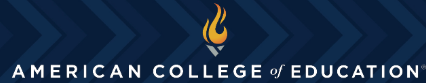 American College of Eduication logo.