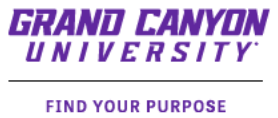 Grand Canyon University logo with  find your purpose.