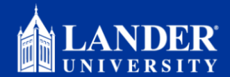 Lander University logo.