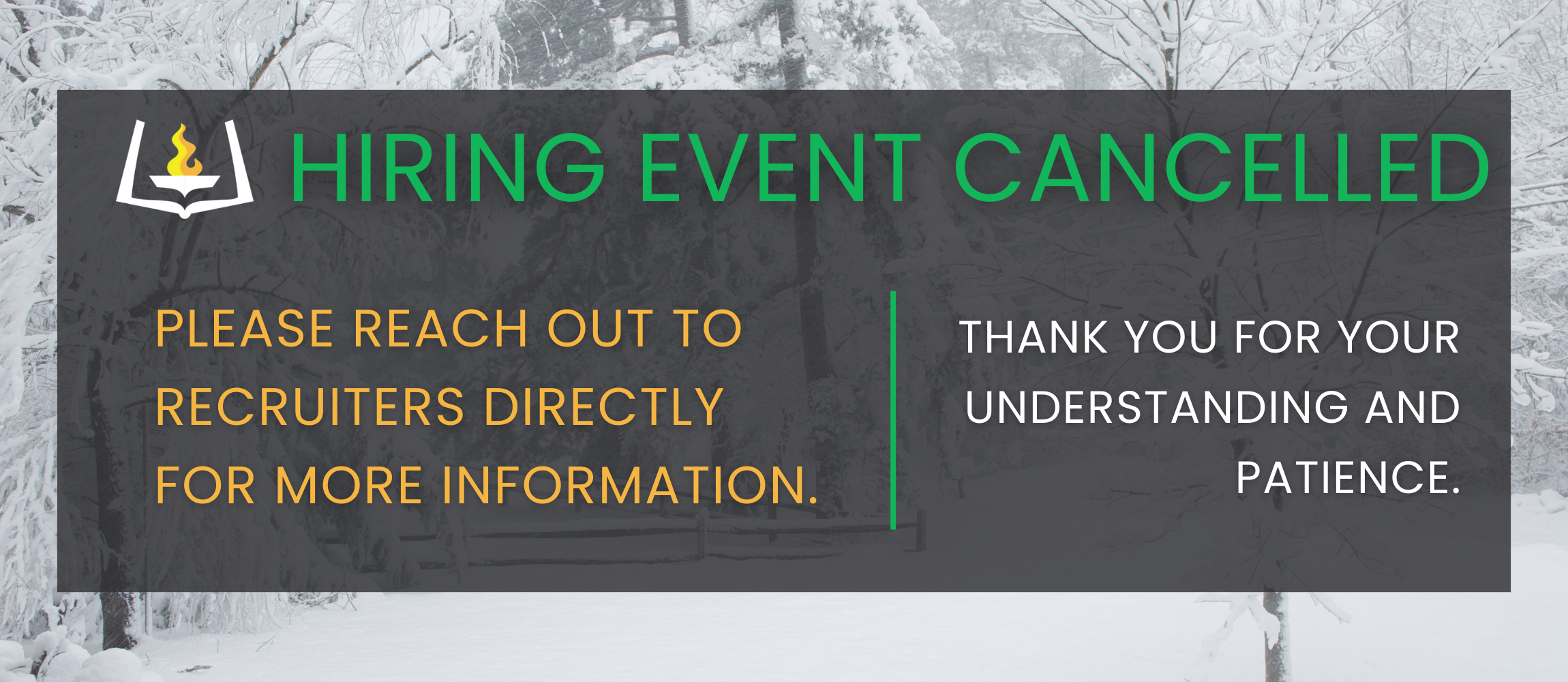 Hiring Event Cancelled, please reach out to recruiters directly for more information. Thank you for your understanding and patience.