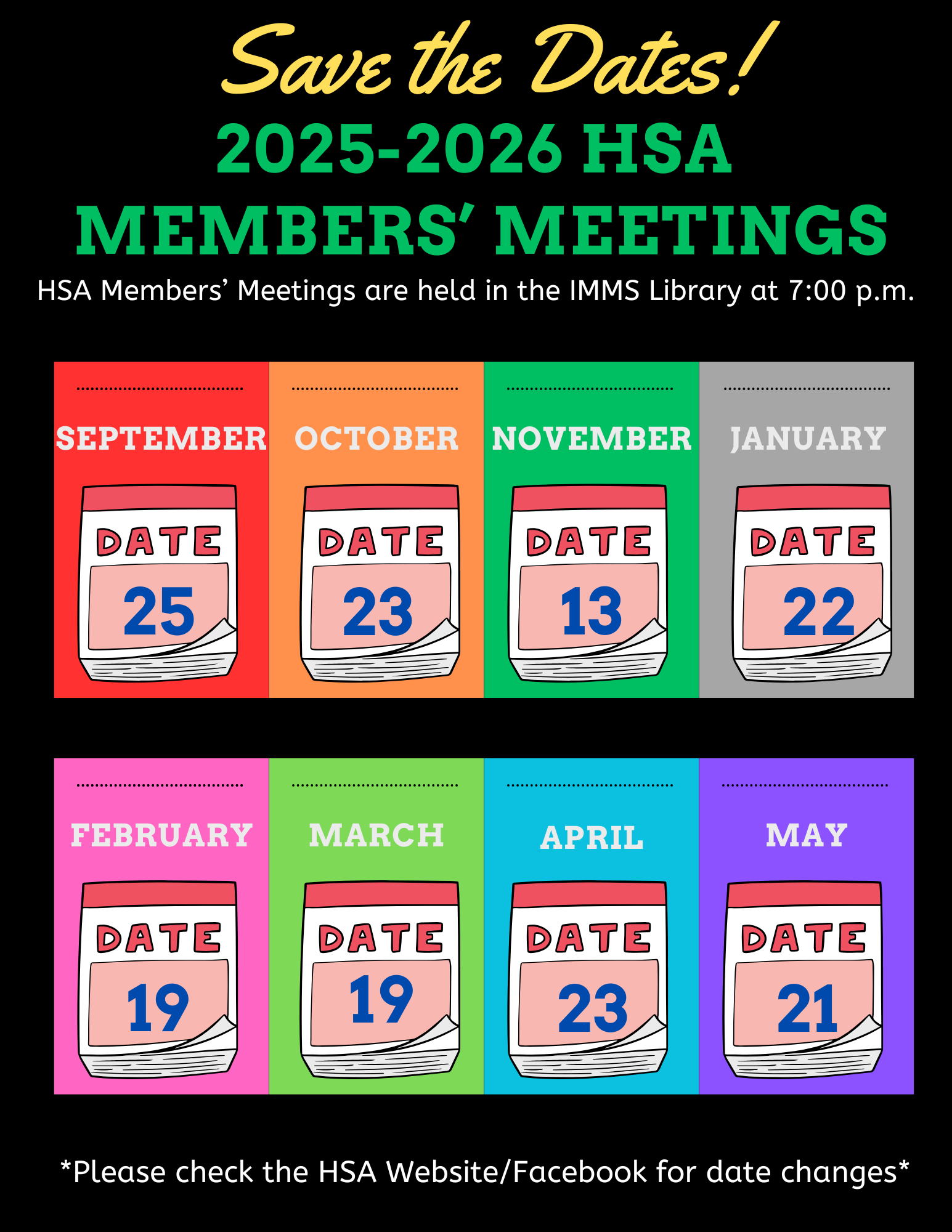 HSA Meeting Dates