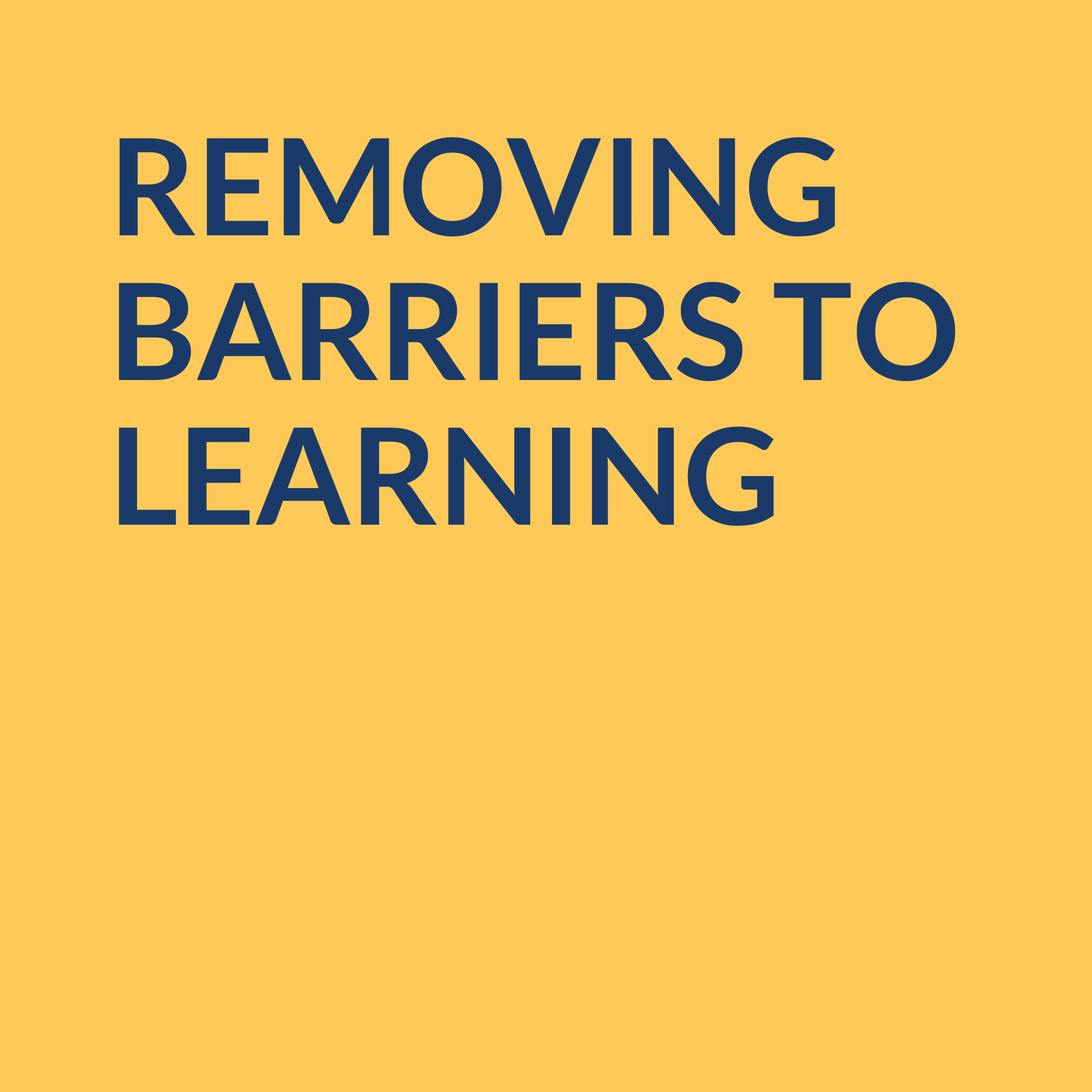 Removing Barriers to Learning