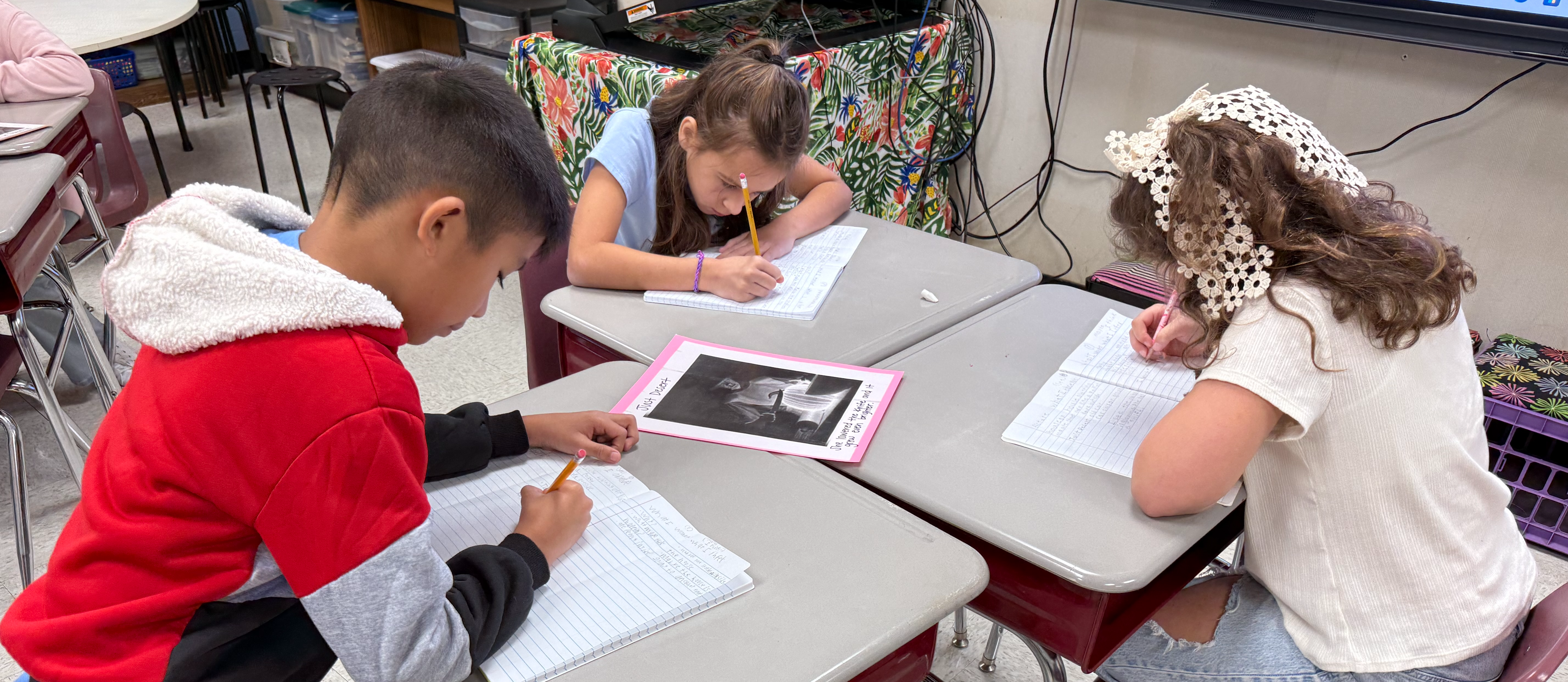 Students work on inferencing.