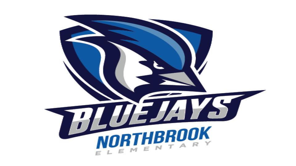 Bluejays Northbrook Elementary's emblem features a blue bird with bold wings, set against a white background.