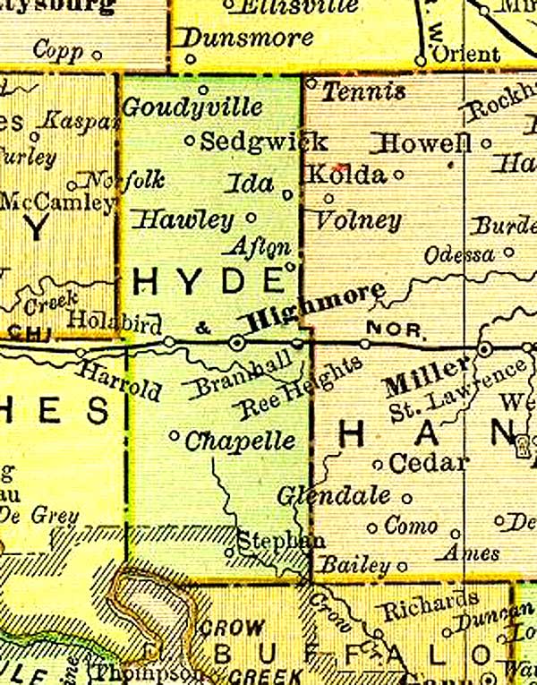 1895 Map of Hyde County